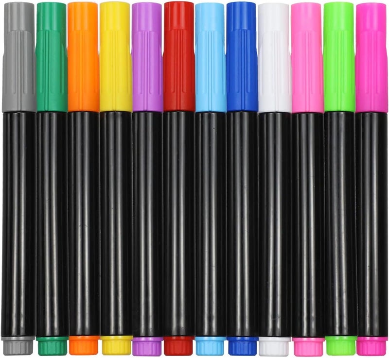 Unicelucky 12-Color Markers for LED Note Board with Colors, Compatible with Reusable Doodle Book, Light-Up Acrylic Message Boards,and LED Writing Boards, Neon Markers Erasable Pens (12) - Image 1